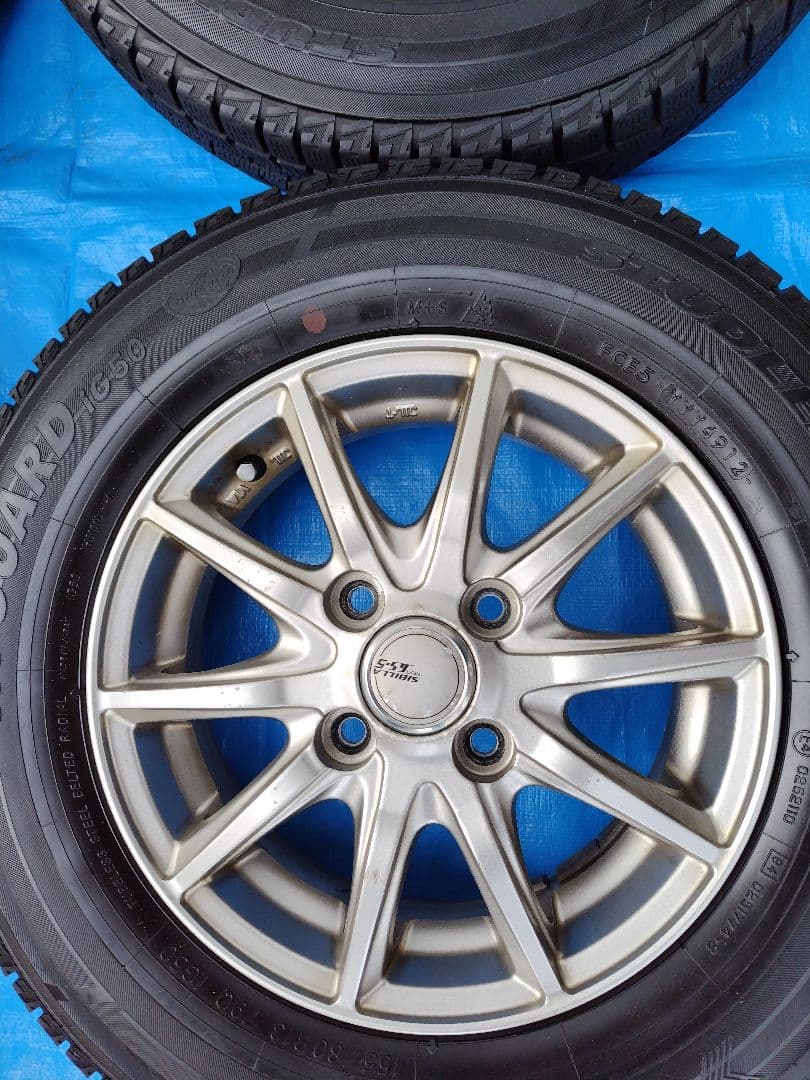 155/65R13【2/2】オールシーズンタイヤ新品、アルミホイール付、2本分割