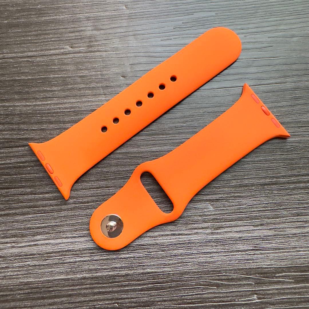 2641 ほぼ未使用　Apple Watch エルメス　オレンジ　シリコン