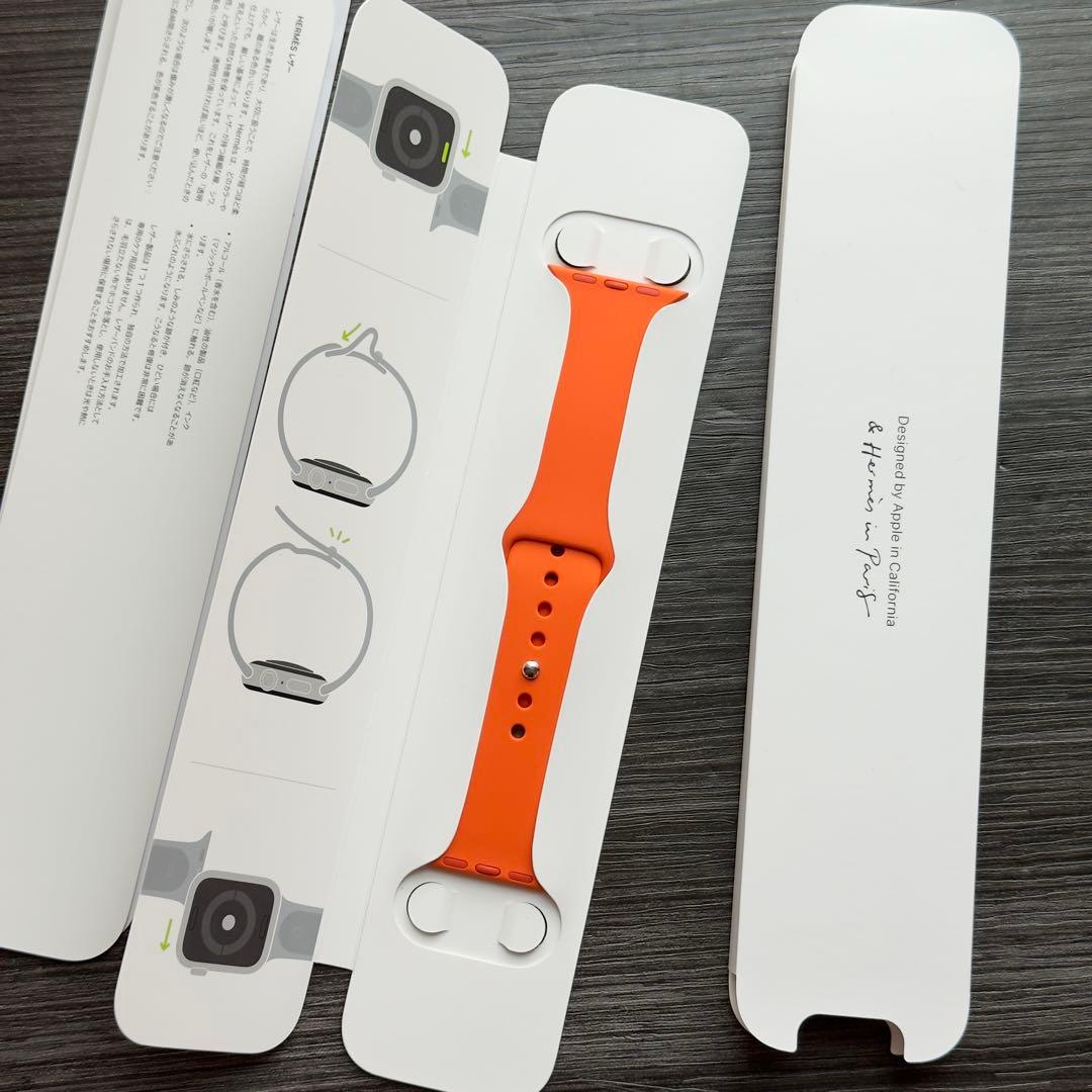 2641 ほぼ未使用　Apple Watch エルメス　オレンジ　シリコン