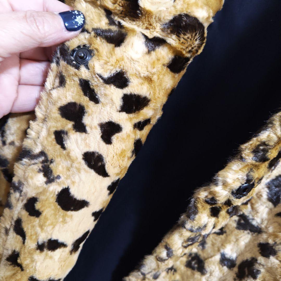 HACHE レオパードフェイクファーコート40　数回使用　イタリア製