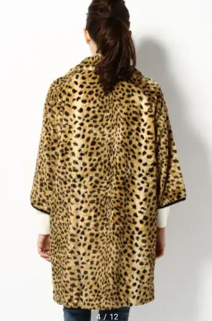 HACHE レオパードフェイクファーコート40　数回使用　イタリア製