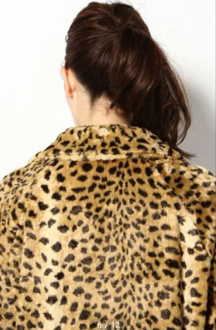 HACHE レオパードフェイクファーコート40　数回使用　イタリア製