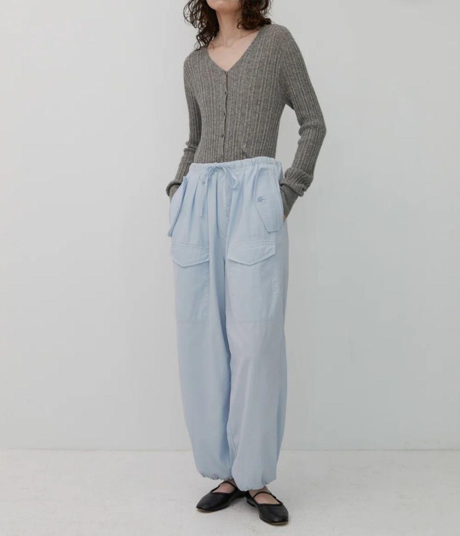 極美品✨24SS ティッカ TICCA コットン カーゴパンツ 水色 F 現行