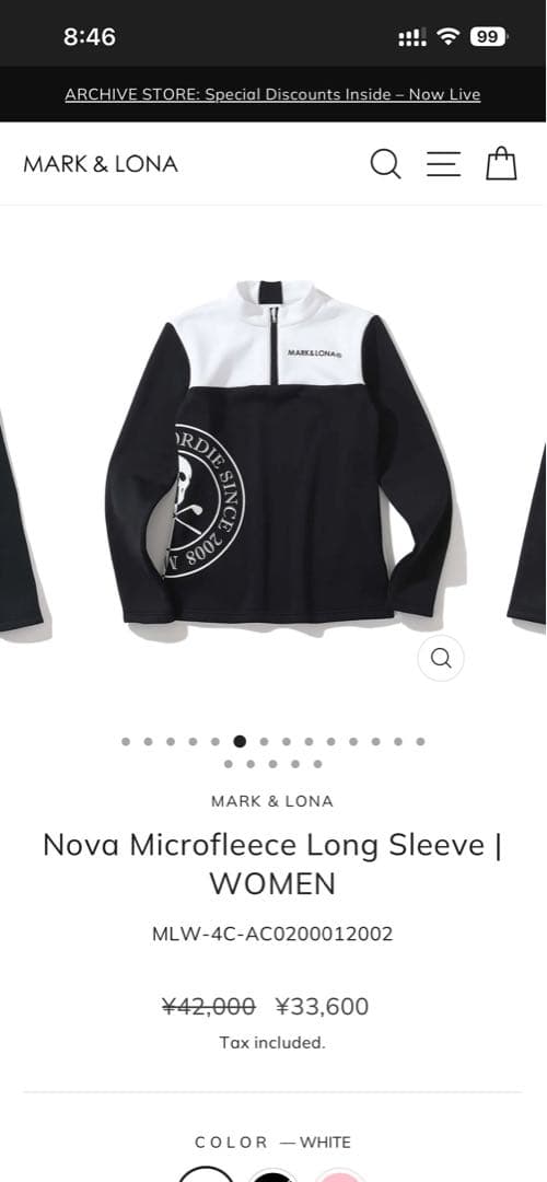 【極美品】MARK & LONA 裏フリース プルオーバー モックネック 38