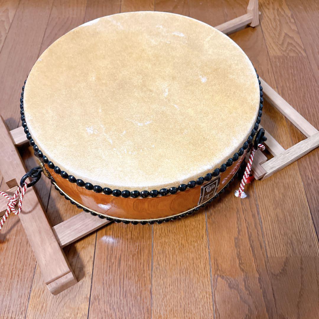 和太鼓 上鳴 かみなり 平太鼓 台座付 31㎝ 25㎝ まとめ セット