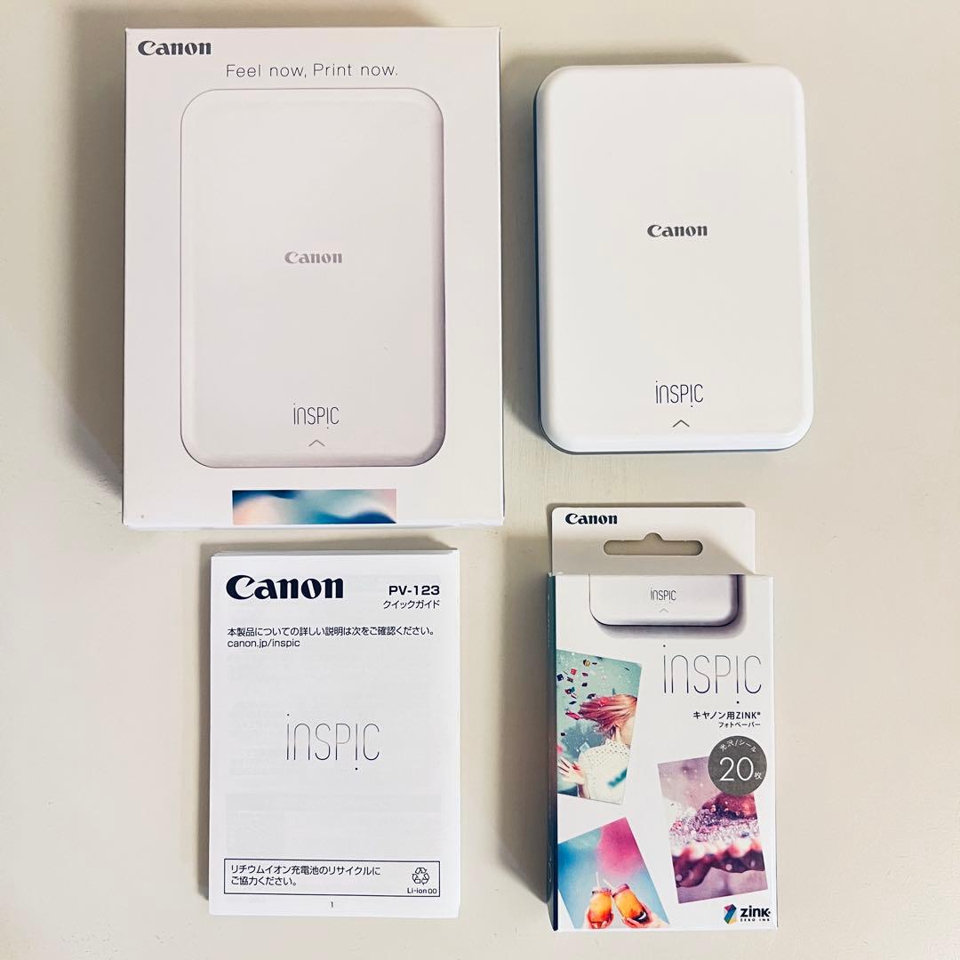 iNSPiC本体＋用紙20枚セット 水色 PV123 ミニフォトプリンター
