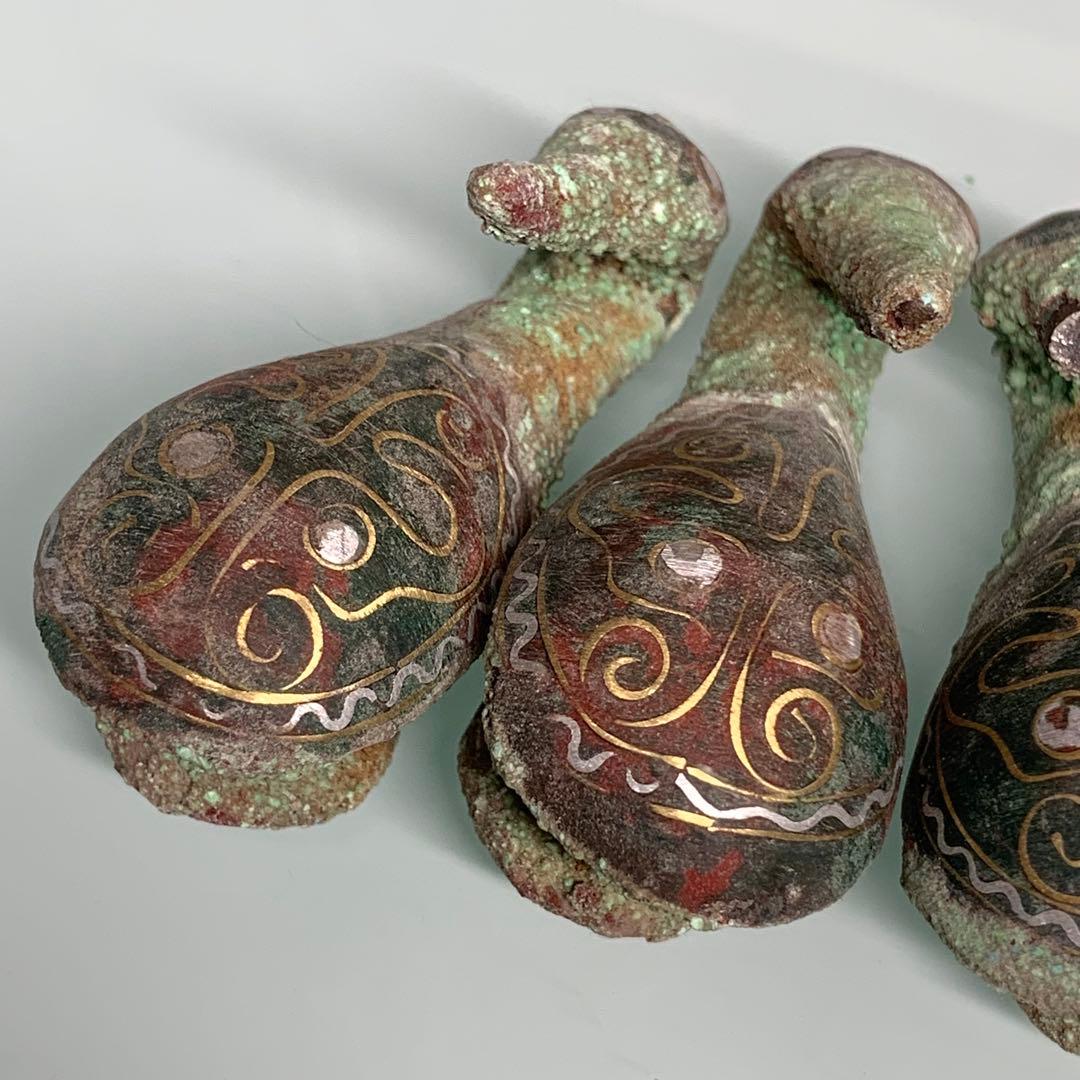 AC　旧蔵古代の飾り　副葬品　根付時代物　アンティーク 4点セット 骨董品