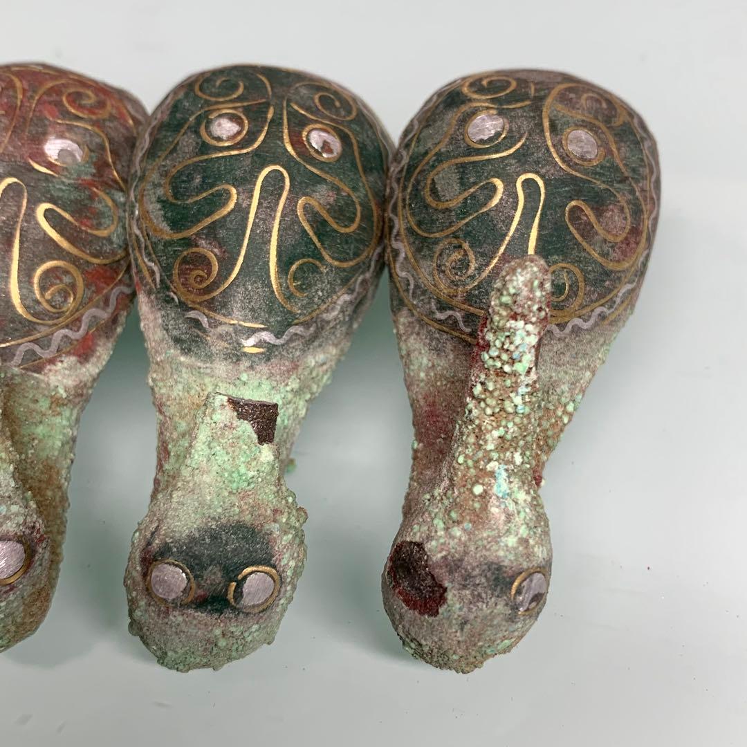 AC　旧蔵古代の飾り　副葬品　根付時代物　アンティーク 4点セット 骨董品