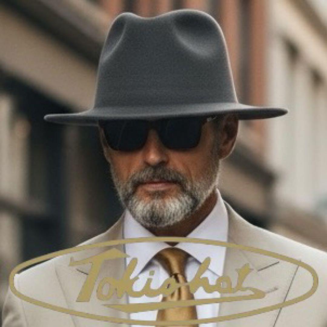 1535【新品 Tokiohat】高級中折れ帽 ラビットファー グレー 58cm