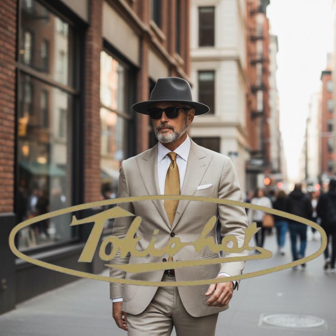 1535【新品 Tokiohat】高級中折れ帽 ラビットファー グレー 58cm