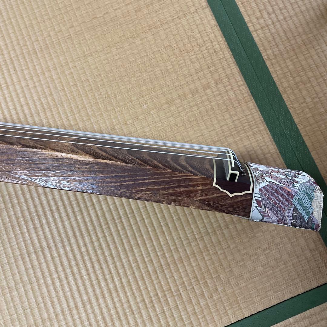 琴 お筝 筝 弦楽器 和楽器　すだれ掘り　蒔絵有　13弦　小川謹製　付属品セット