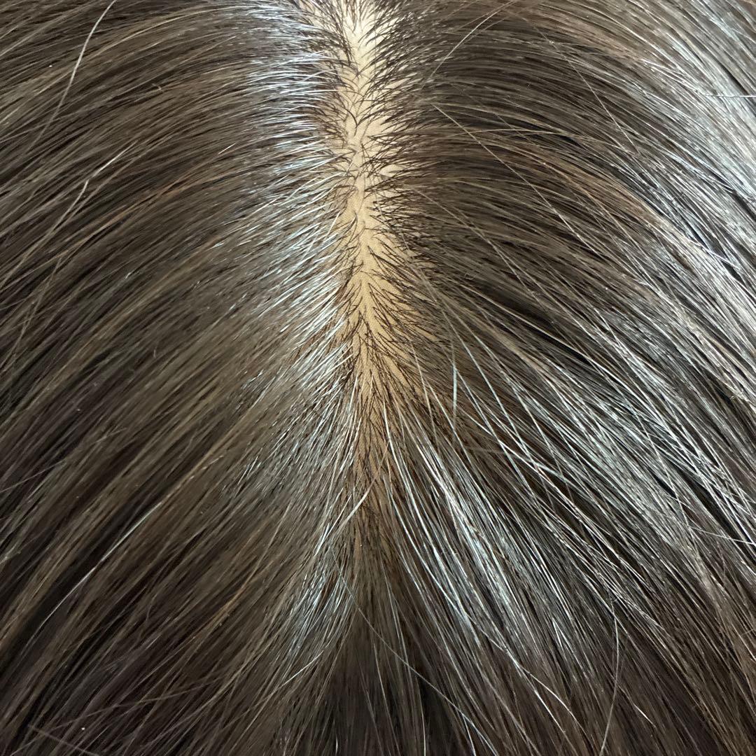 百合子ウィッグネオピース9x14cmナチュラルブラック未使用毛量減前髪無し