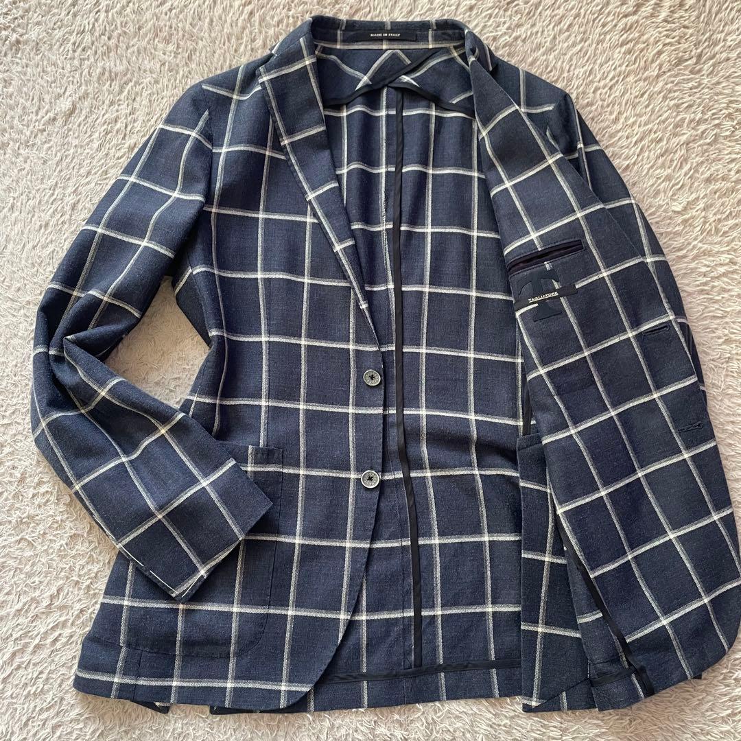 【新品未使用！】タリアトーレ　テーラードジャケット　チェック　ウール　シルク