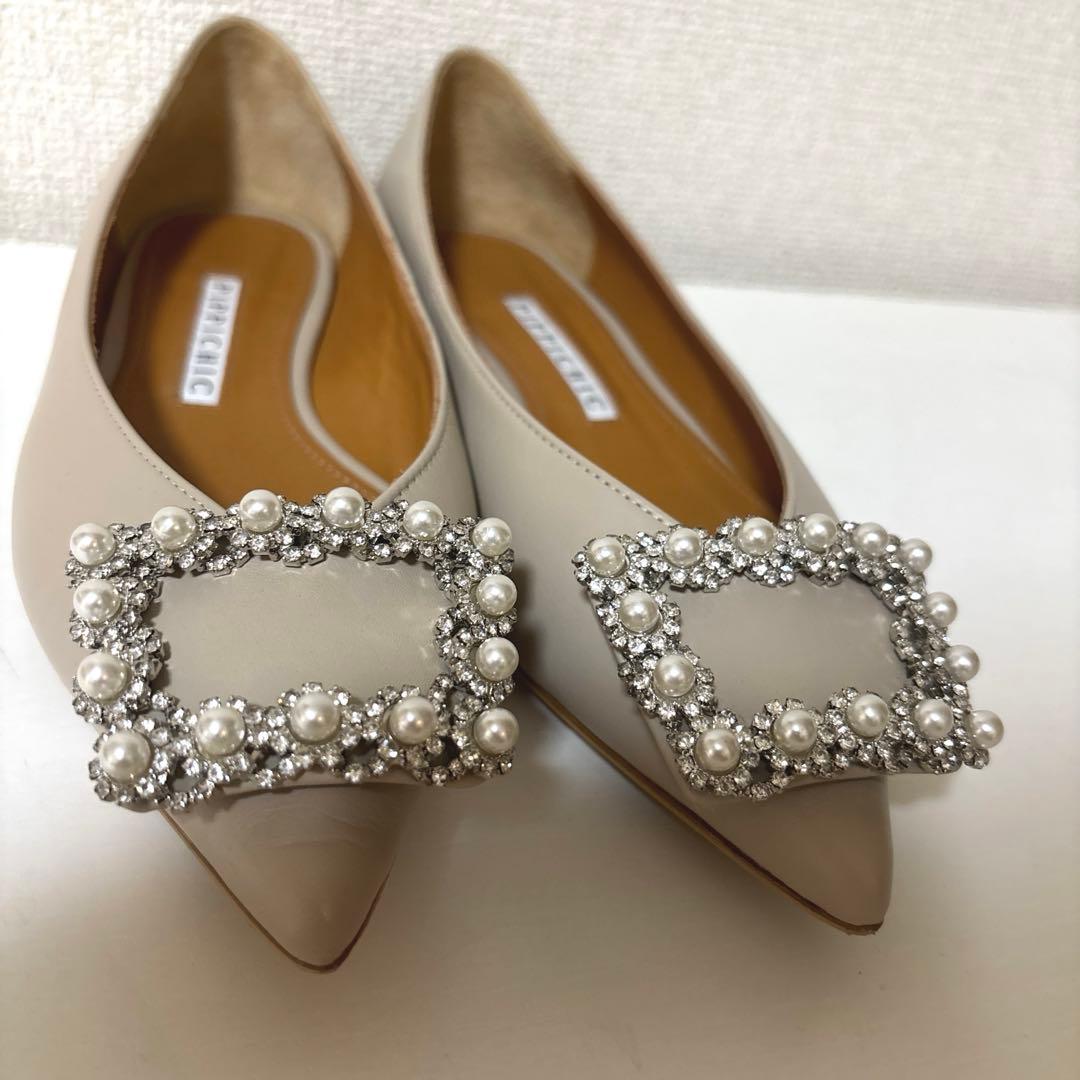 PIPPICHIC ピッピシック パール　バックル　フラット　パンプス