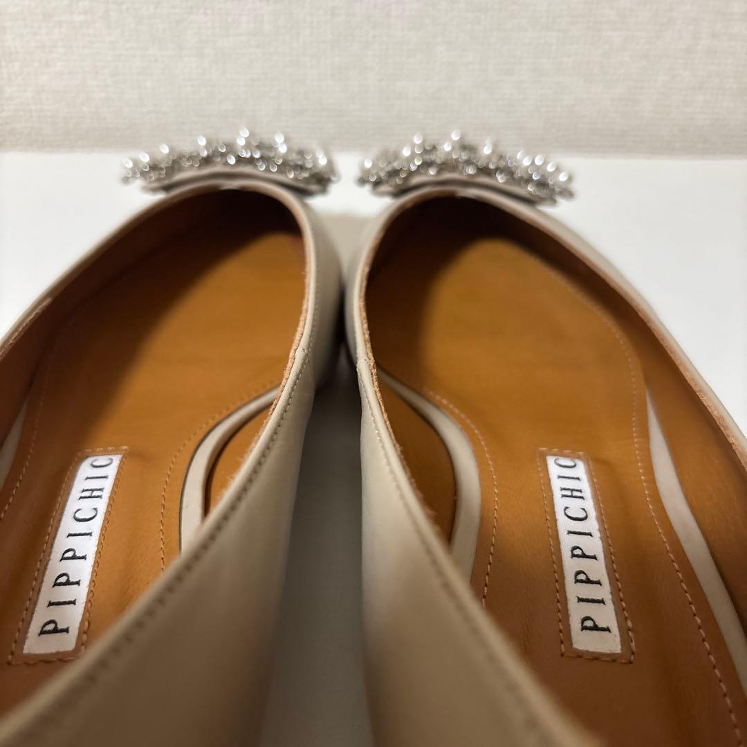 PIPPICHIC ピッピシック パール　バックル　フラット　パンプス