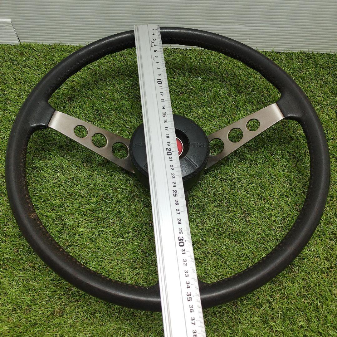 レザーステアリング　ステアリングホイール　アンティーク飾り　ステアリング