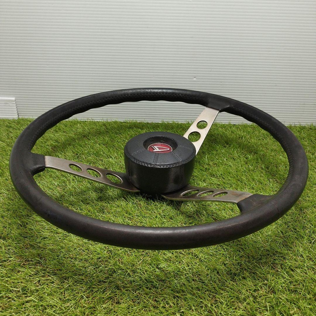 レザーステアリング　ステアリングホイール　アンティーク飾り　ステアリング