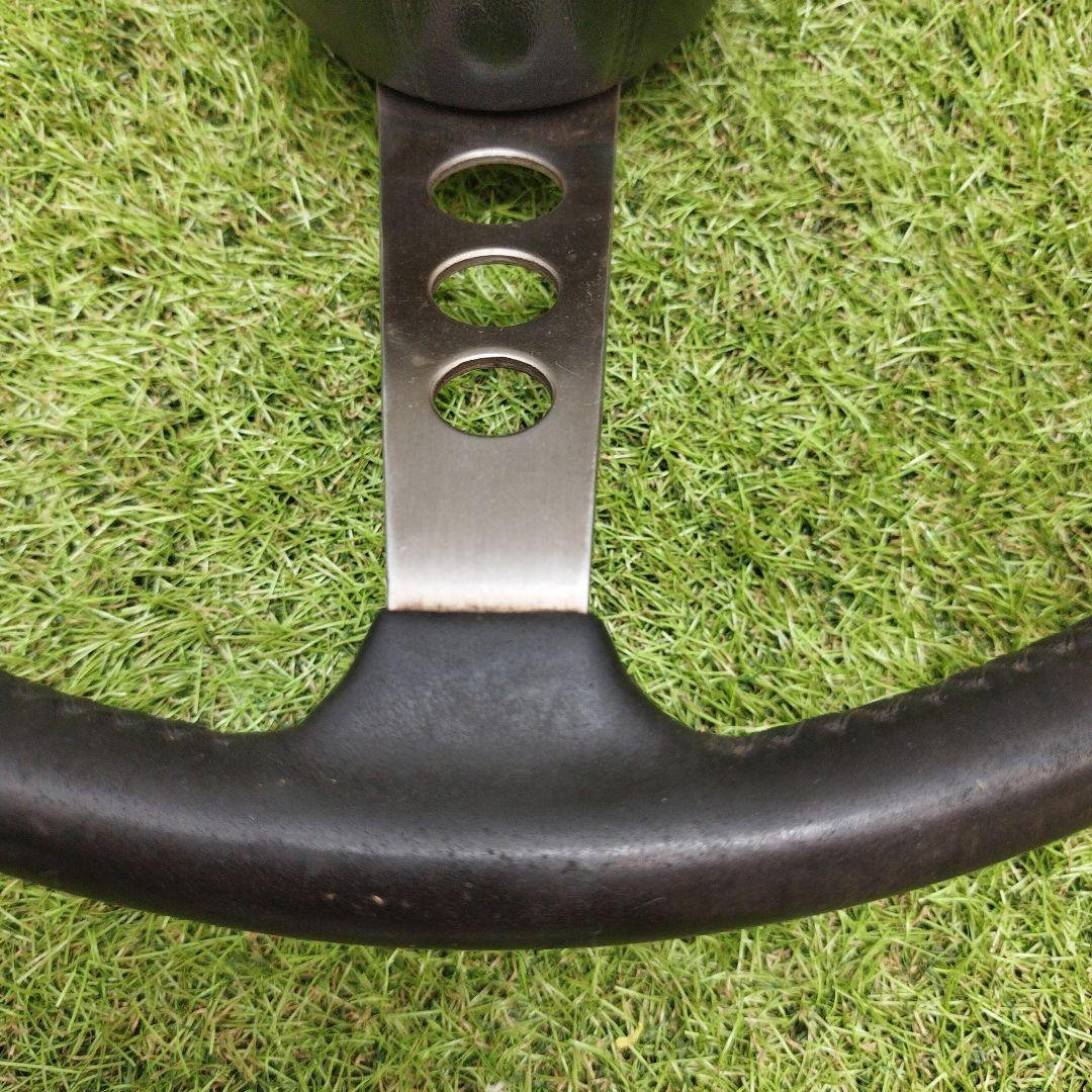 レザーステアリング　ステアリングホイール　アンティーク飾り　ステアリング