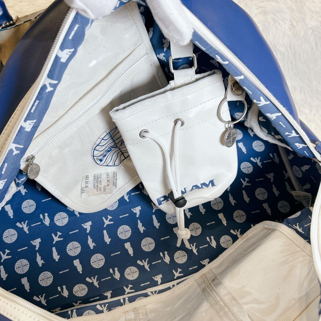 【未使用 タグ付き】PAN AM パンナム ボストンバッグ トラベル 青 白