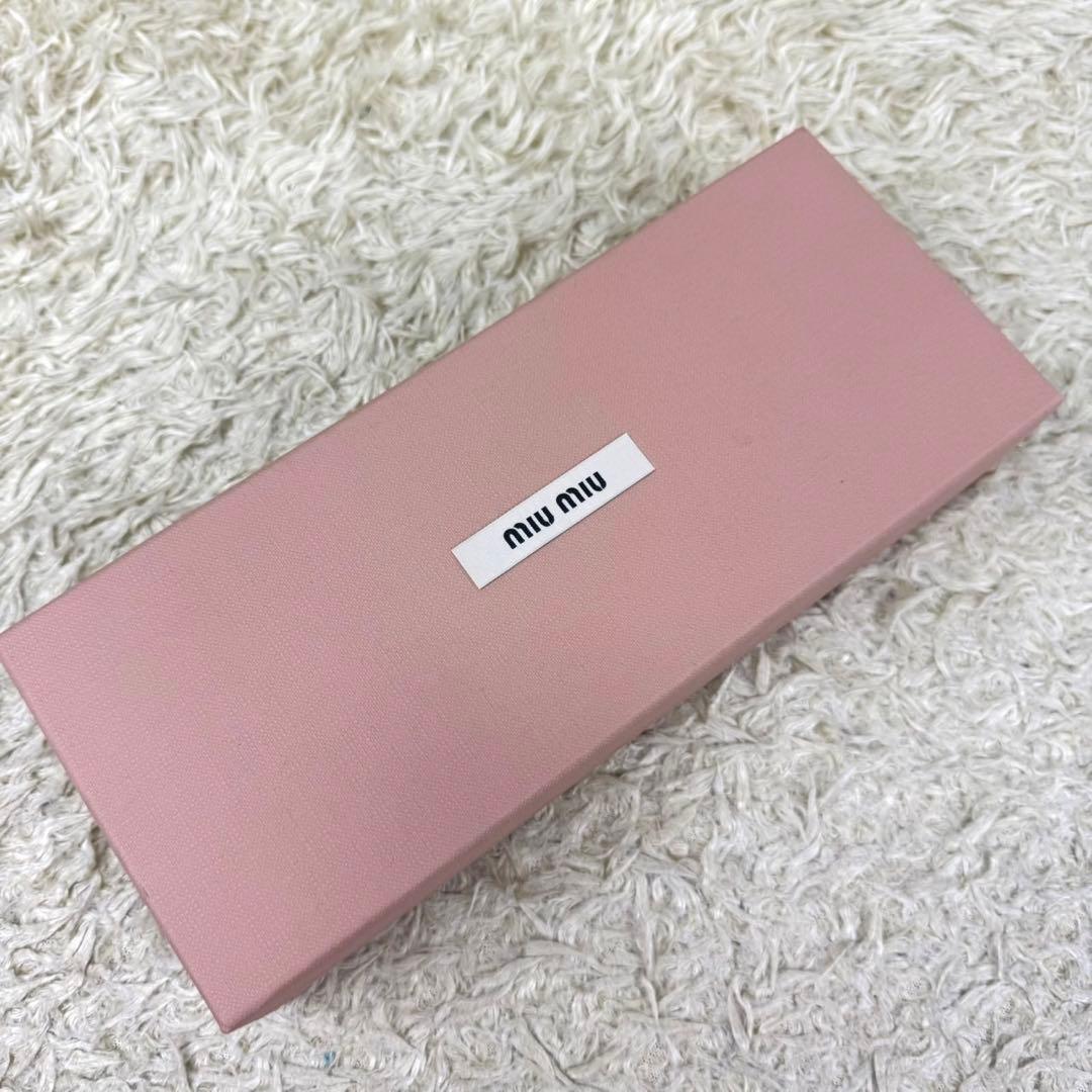 極美品★MIUMIU 25ss レザー トリック チャーム リング ロゴ ブルー