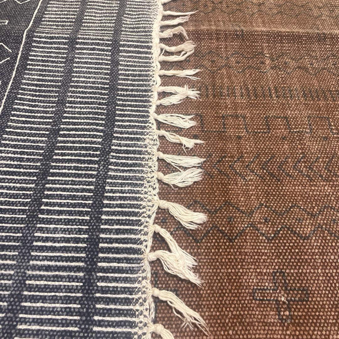 unico 180×120cm ネイビー ラグ リバーシブル