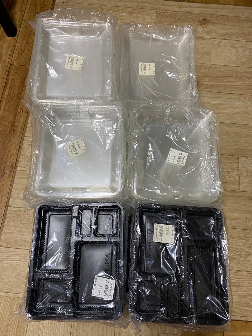 使い捨て弁当箱 KF-20A 黒・透明 500枚セット