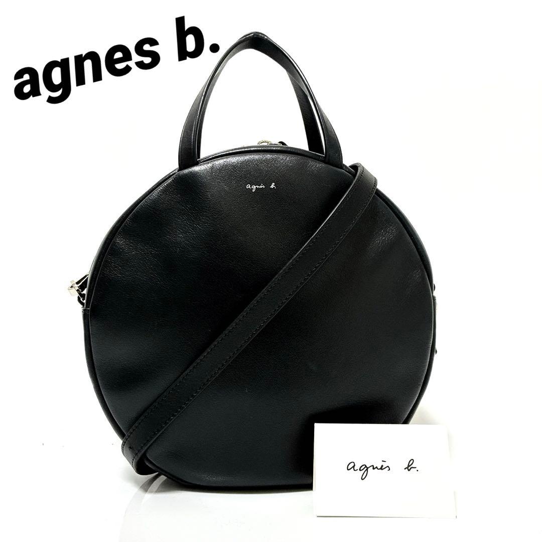 美品　アニエスベー　マリオン 2way サークルバッグ ハンド　黒