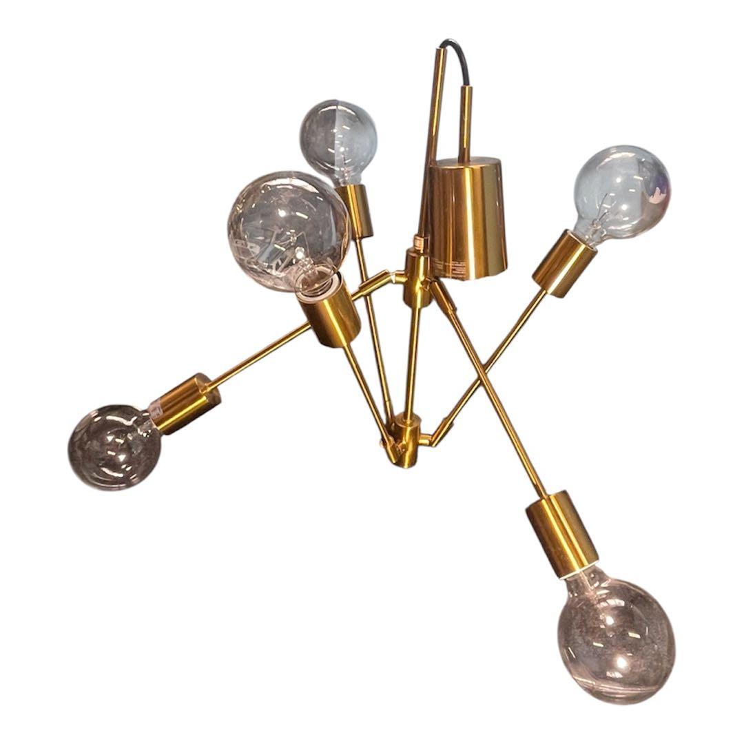 北欧風 シャンデリア型 ペンダントライト ゴールド 5灯