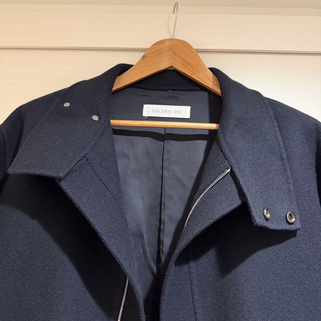 GALERIE VIE ライトメルトンスタンドカラーショートコート