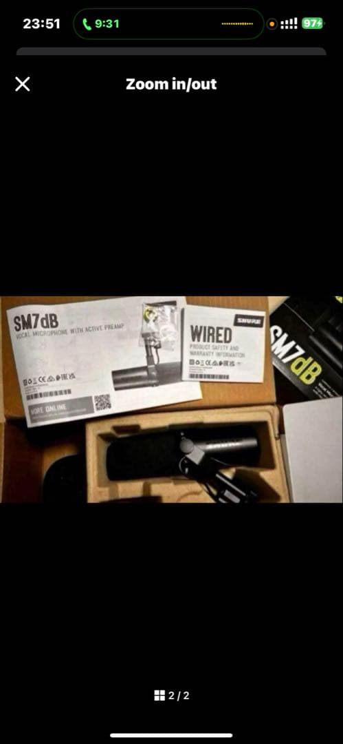 SHURE SM7dB ダイナミックマイク 美品 動作確認済み 配信・収録用