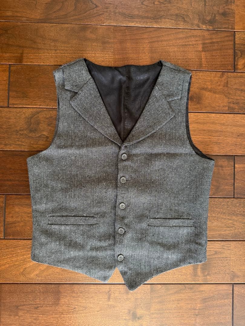 【新品未使用】スリーピース メンズ ツイード ヘリンボーン セットアップ