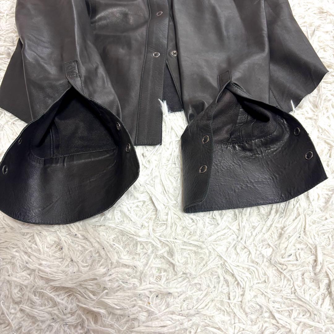 ✨極美品✨GUCCI　グッチ　革　ジャケット　シャツ　ブラウス　レザー