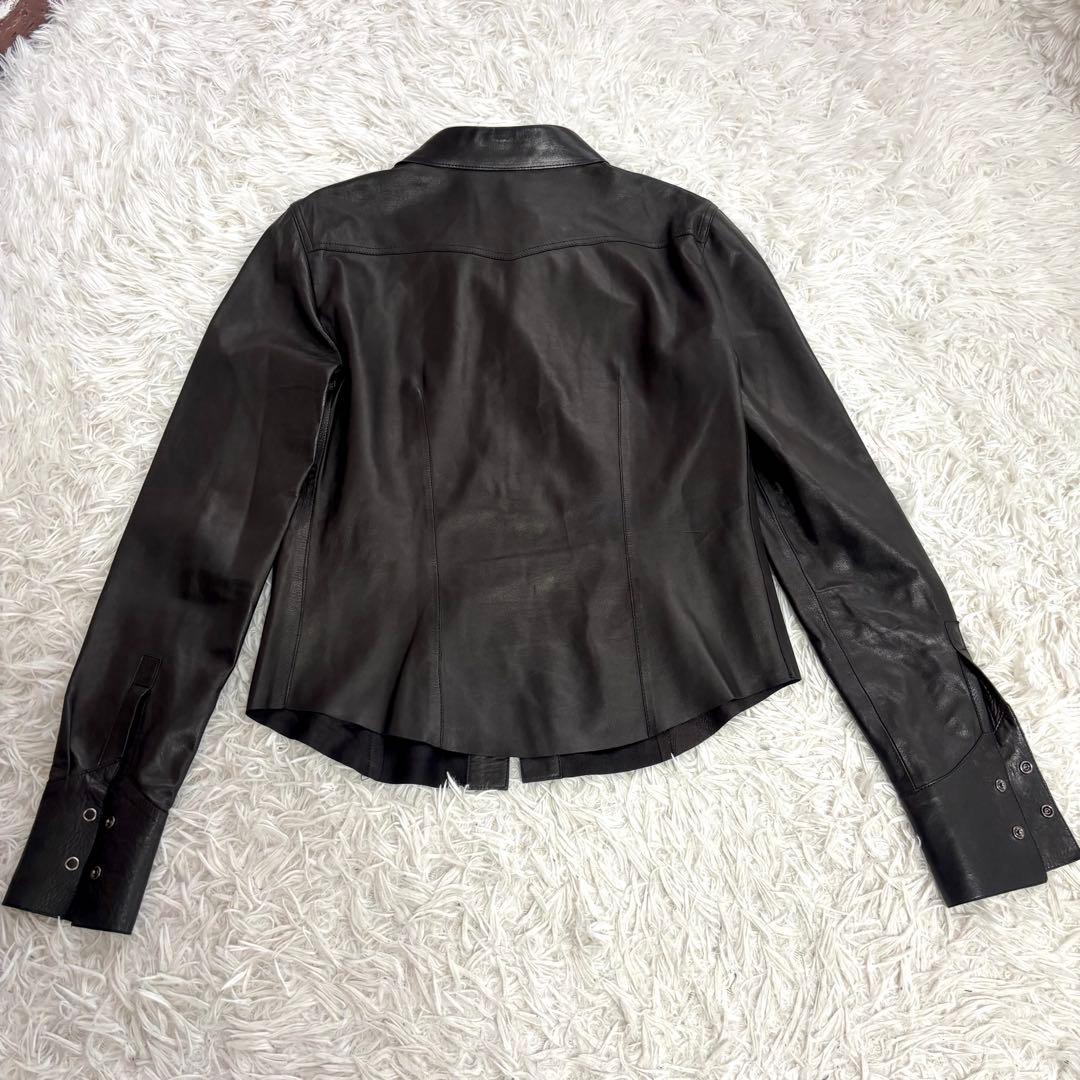 ✨極美品✨GUCCI　グッチ　革　ジャケット　シャツ　ブラウス　レザー