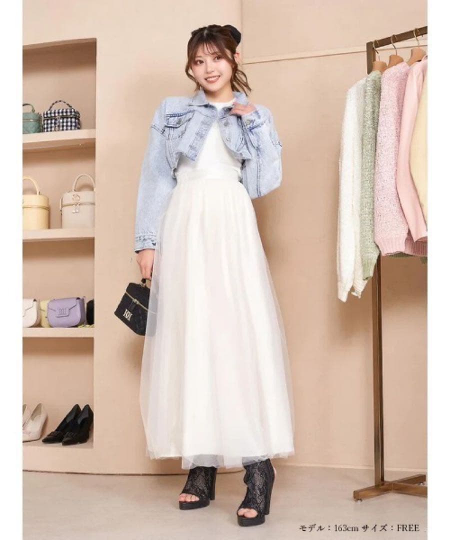 新品タグ ドロップショルダーショートGジャン ハイウエストデニムショートパンツ