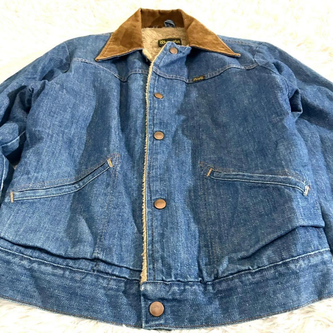 70's Wrangler ラングラー デニムジャケット ボア　USA製