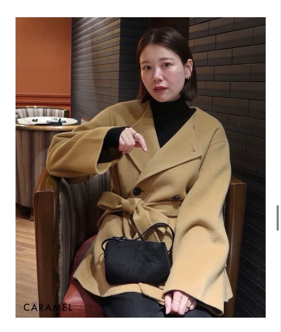 【新品タグ付き】ベースメントオンライン　ノーカラー2wayリバーミドルコート