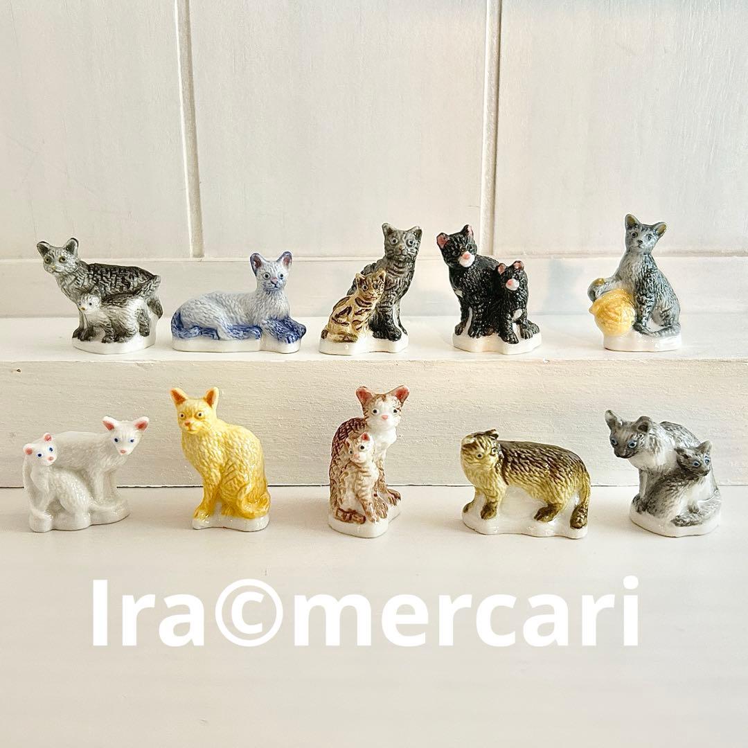 【希少】アトラス　猫のフェーブセット　ネコ　フェーヴ　フランス製陶器