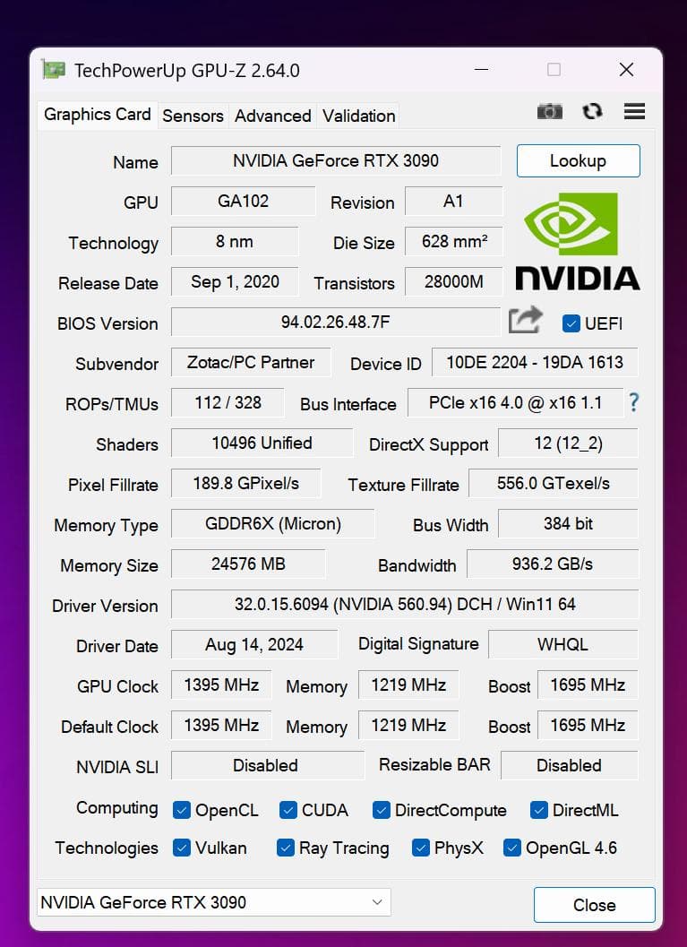 グラフィックボード・グラボ・ビデオカード ZOTAC RTX3090 24GB