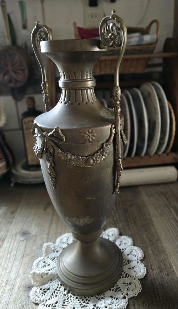 マリン　アンティーク　真鍮　フラワーベース