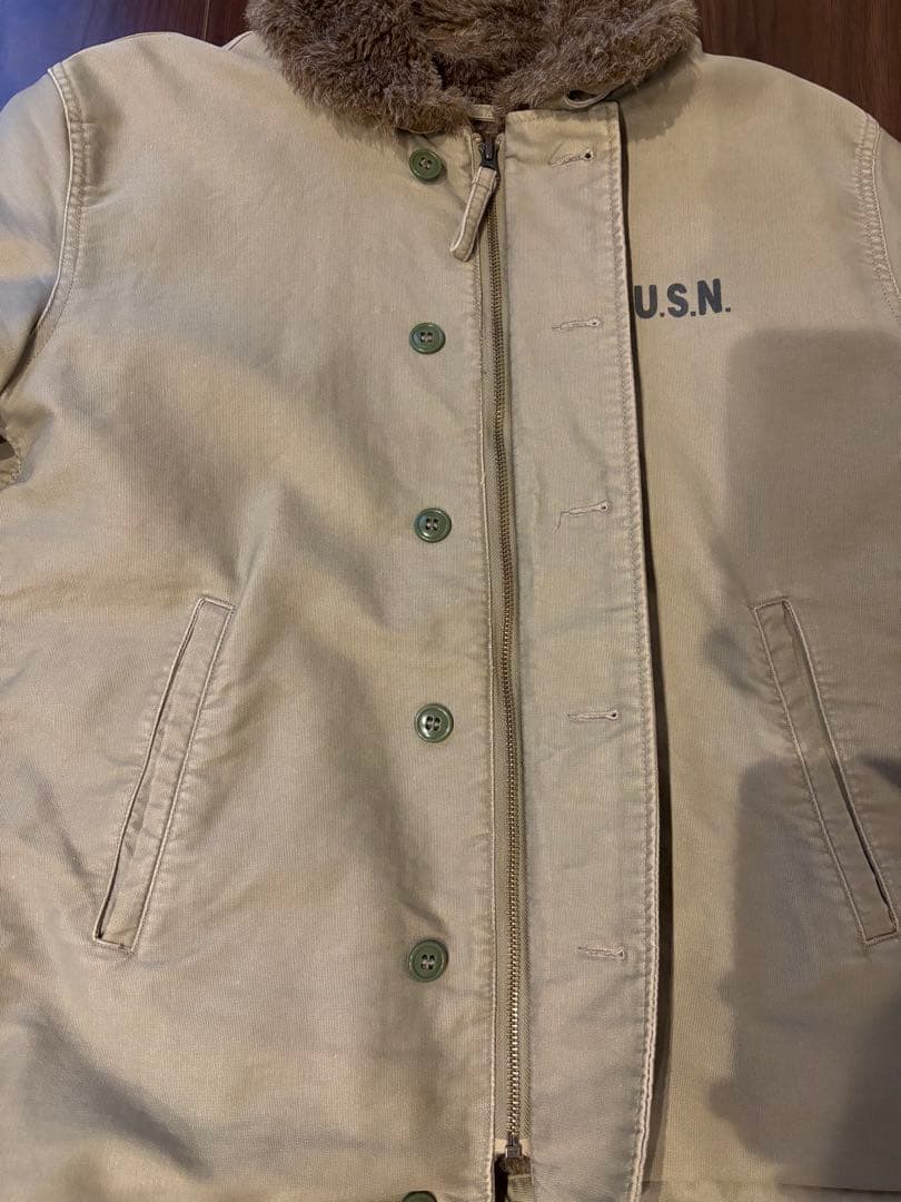 ベージュ N-1 ミリタリージャケット M