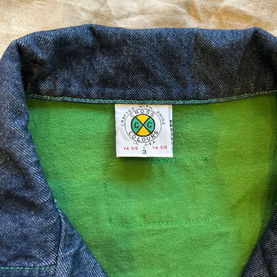 美品★CROSS COLOURS カラーブロックデニムジャケット サイズ3
