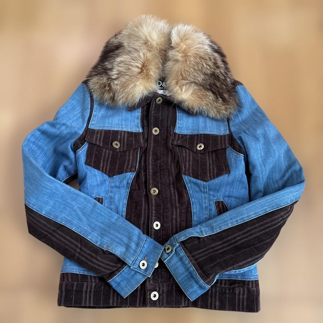 D&G ファー付きデニムジャケット　Sサイズ相当