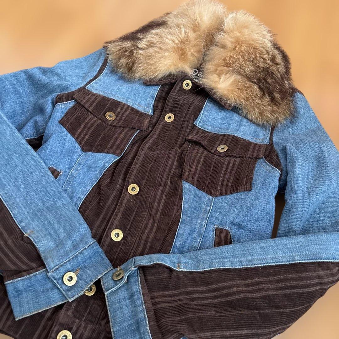 D&G ファー付きデニムジャケット　Sサイズ相当