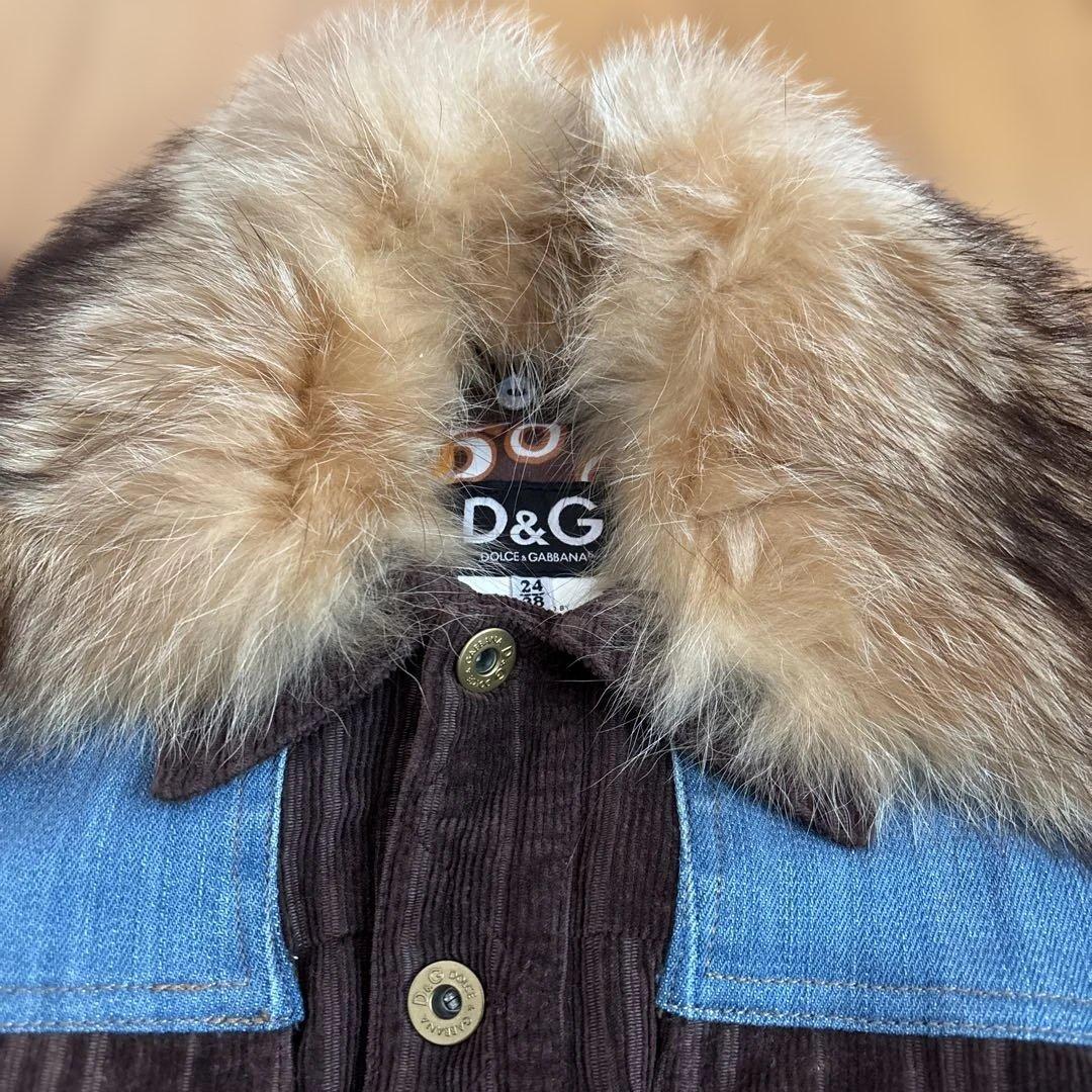 D&G ファー付きデニムジャケット　Sサイズ相当