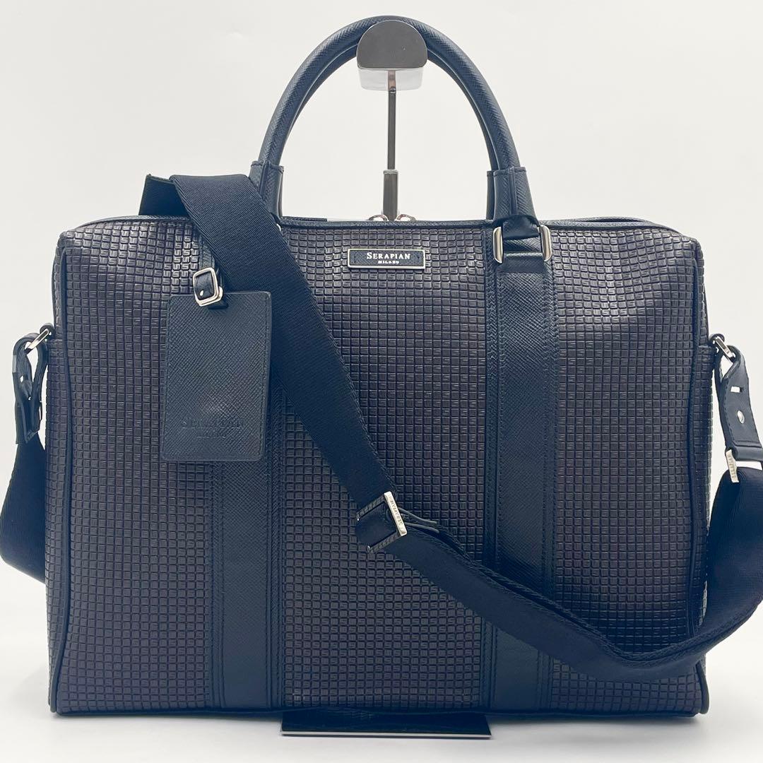 【未使用級】セラピアンエクストラスリムブリーフケース 2way メンズ A4可