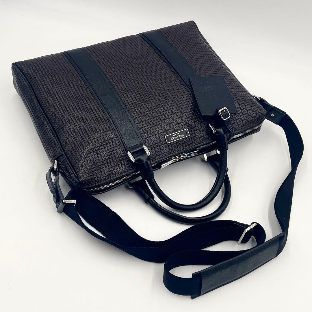 【未使用級】セラピアンエクストラスリムブリーフケース 2way メンズ A4可