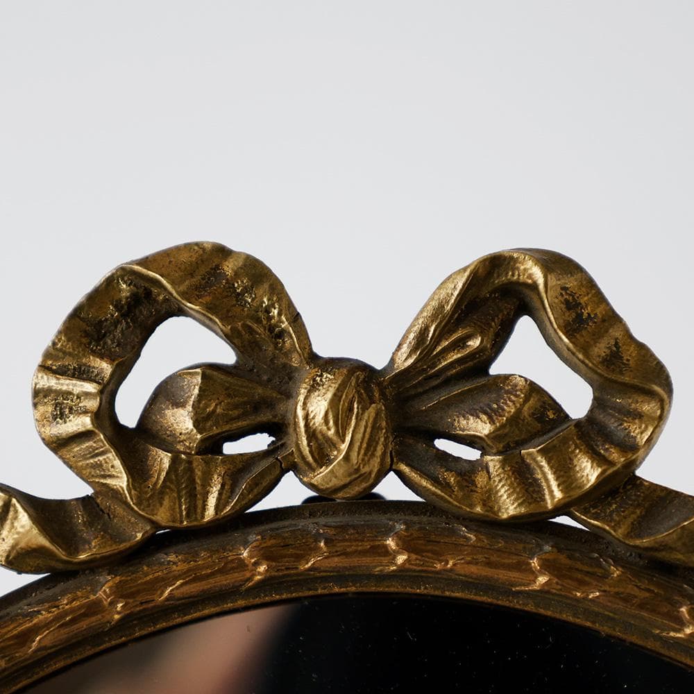 T【希少】フランスアンティークミラー 真鍮製ゴールド