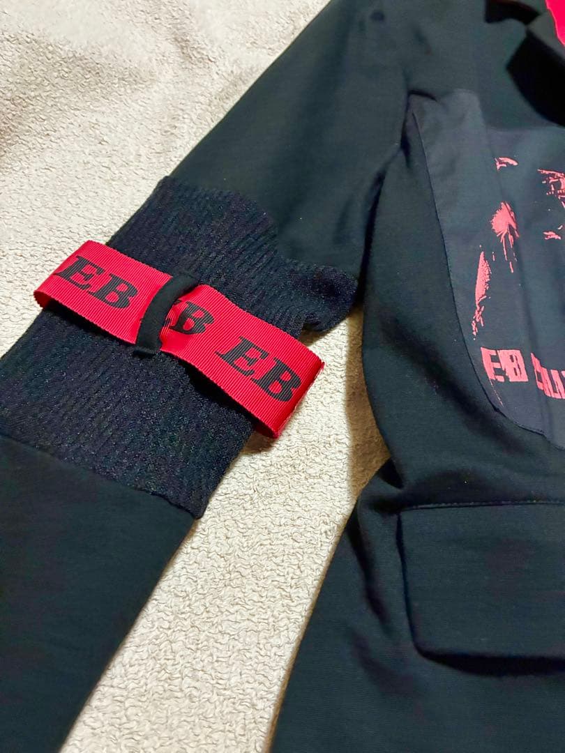 エターナリー・ブレイズEBジャケット×ニットF 黒×赤　パンク