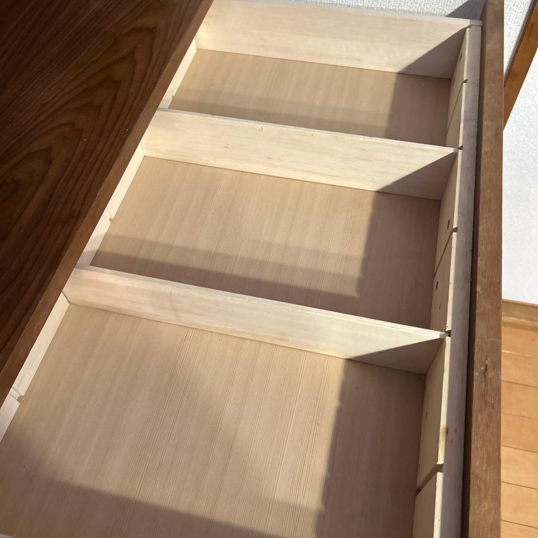 ひ*ろ様 【無印良品】木製カップボード・ウォールナット材（ワゴン付き）木製食器棚