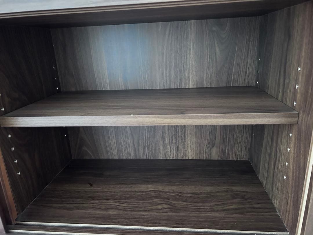 ひ*ろ様 【無印良品】木製カップボード・ウォールナット材（ワゴン付き）木製食器棚